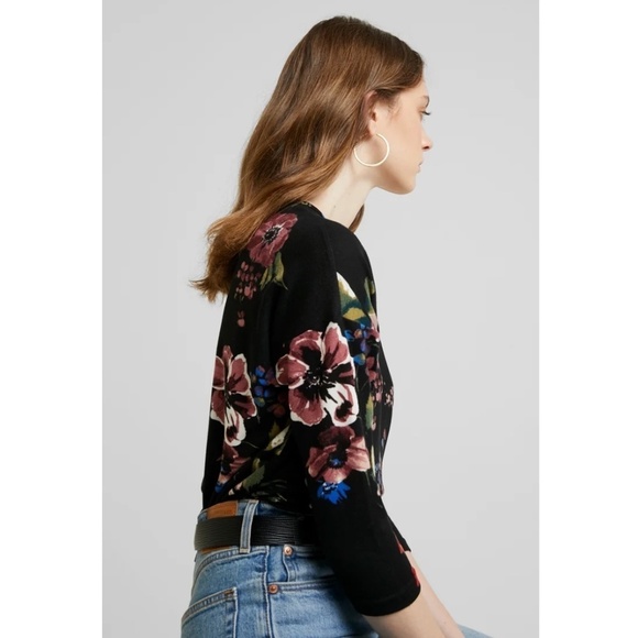 New Vero Moda Plus Size Floral 3/4 Sleeve Sweater - Picture 4 of 15